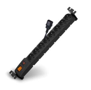 DATACOM ACAR 19" Rozvodný panel 8x230V 1,5 U CZ 3m kábel IEC čierny