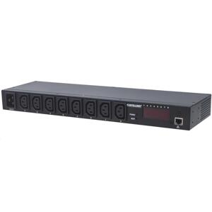 Intellinet rozvodný panel PDU, 8x C13 zásuvka, rack 1U, odpojiteľný kábel 16A, monitoring
