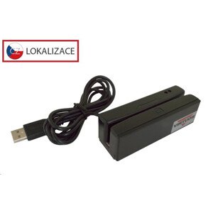 Virtuos MSR-100A trojstopá čítačka magnetických kariet, USB-HID/COM, čierna