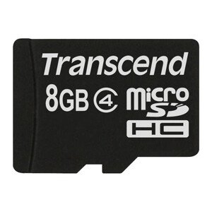 TRANSCEND MicroSDHC karta 8GB Class 4, bez adaptéra