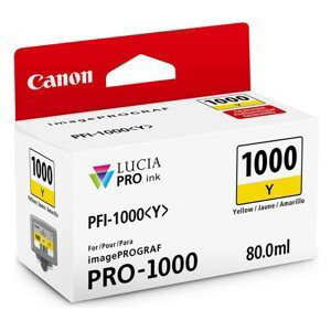 CANON PFI-1000 Y - originálna cartridge, žltá, 3365 strán