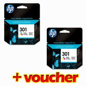 HP CH562EE - originálna cartridge HP 301, farebná, 2x165