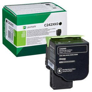 LEXMARK C242XK0 - originálny toner, čierny, 6000 strán