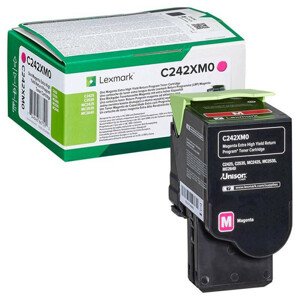 LEXMARK C242XM0 - originálny toner, purpurový, 3500 strán