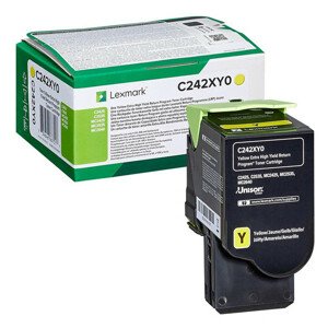 LEXMARK C242XY0 - originálny toner, žltý, 3500 strán