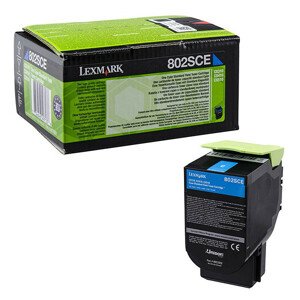 LEXMARK 80C2SCE - originálny toner, azúrový, 2000 strán