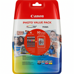 CANON CLI-526 - originálna cartridge, čierna + farebná, 4x9ml