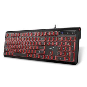 GENIUS klávesnica Slimstar 260, USB, CZ+SK layout, čierno-červená