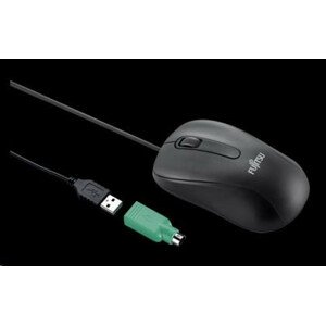 FUJITSU myš M530 USB - 1200dpi Laser Mouse Combo - redukcia USB PS2, 3 button Wheel Mouse with Tilt-Wheel-Function -ČIERNA