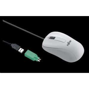 FUJITSU myš M530 USB - 1200dpi Laser Mouse Combo - redukcia USB PS2, 3 button Wheel Mouse with Tilt-Wheel-Function - BIELA