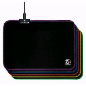 GEMBIRD Podložka pod myš MP-GAMELED-M, USB, RGB podsvietenie, herné, 250x350mm, látková, čierna