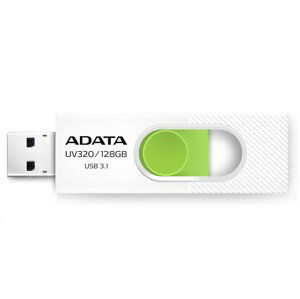 ADATA Flash Disk 64GB UV320, USB 3.1 Dash Drive, biela/zelená