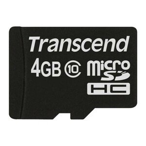 TRANSCEND MicroSDHC karta 4GB Class 10, bez adaptéra