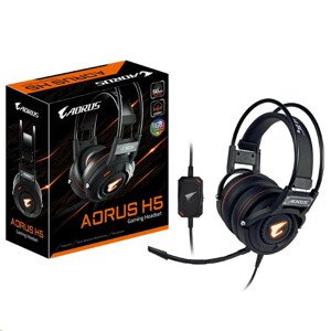 GIGABYTE slúchadlá s mikrofónom headset AURUS H5, wired, RGB Lighting, USB/3.5mm