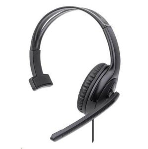 MANHATTAN Slúchadlá s mikrofónom Mono USB Headset, čierna