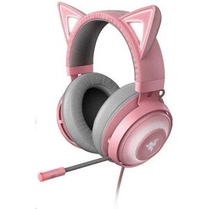 RAZER slúchadlá Kraken Kitty, USB Headset, Chroma, Quartz / ružová