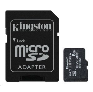 Kingston 8GB microSDHC Industrial C10 A1 pSLC Card + SD Adapter