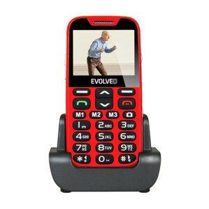 EVOLVEO EasyPhone XD, mobilný telefón pre seniorov s nabíjacím stojanom (červená farba)