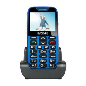 EVOLVEO EasyPhone XD, mobilný telefón pre seniorov s nabíjacím stojanom (modrá farba)