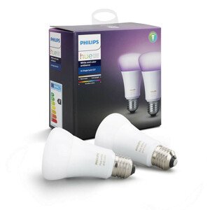 PHILIPS Hue White and color ambiance, 2x žiarovka 10W E27 A19 DIM