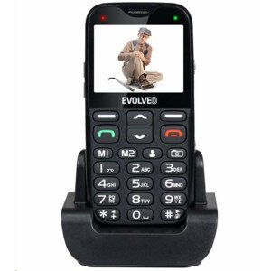 EVOLVEO EasyPhone XG, mobilný telefón pre seniorov s nabíjacím stojanom, čierna