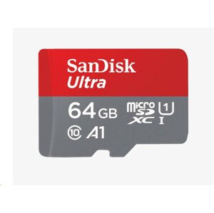 SanDisk MicroSDXC karta 64 GB Ultra (140 MB/s, A1 Class 10 UHS-I) + adaptér