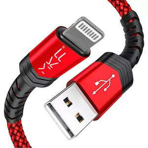 Kábel USB A na Lightning, 20 W, 2 A, 1,2 m, červená