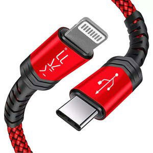Kábel USB-C, na Lightning, 20W, 2A, 1,2m, červená