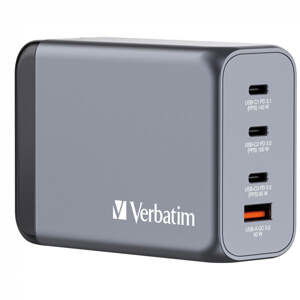 GaN nabíjačka Verbatim 240W, 2xUSB-C PD/USB-A QC 3.0