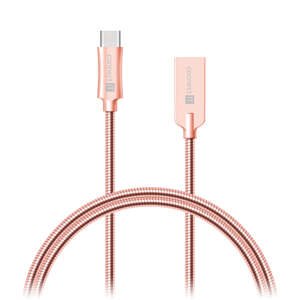 Wirez Steel Knight USB-C - USB-A, ružová