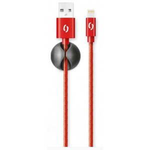 Kábel Aligator Lightning na USB, 2A, 1m, červená