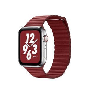 Kožený remienok na Apple watch 42/44/45 mm, Loop, červený