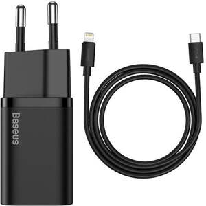 Nabíjačka Baseus, USB-C, 20 W, s káblom Lightning, čierna