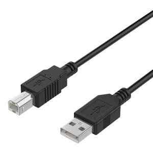 Kábel USB-A (male) na USB-B (male), 1,5m, čierna