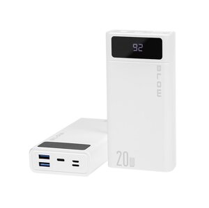 Powerbank BLOW PB40A 40000 mAh, biela, displej, USB-C