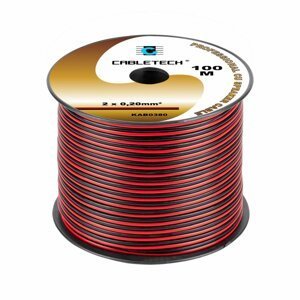 Cabletech Kábel REPRO. 2x 0,20mm CU čier-červ(100m)