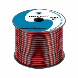 Cabletech Kábel REPRO. 2x 0,35mm CCA čier-červ(100m)