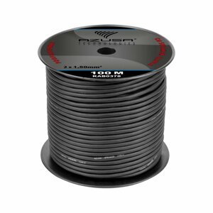 AZUSA Kábel REPRO. 2x 1,5mm okrúh.čierny HQ(100m)