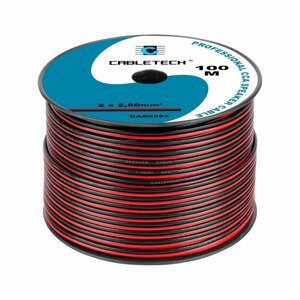 Cabletech Kábel REPRO. 2x 2,5mm CCA čier-červ(100m)