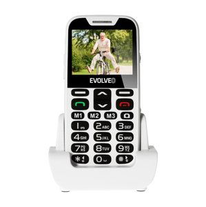 EVOLVEO EasyPhone XD, mobilný telefón pre seniorov s nabíjacím stojanom (biela farba) EP-600-XDW