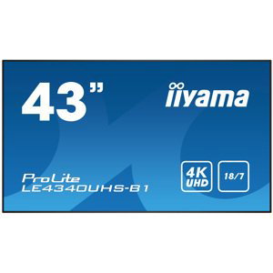 43'' iiyama LE4340UHS-B1 - AMVA3,4K UHD,8.5ms,350cd/m2, 5000:1,16:9,VGA,HDMI,DVI,USB,RS232,RJ45,repro LE4340UHS-B1