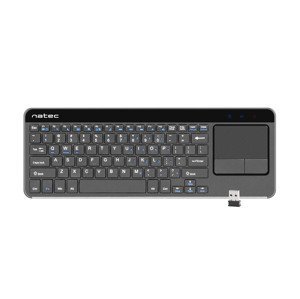 Bezdrátová klávesnice s touch padem pro Smart TV Natec Turbot, hliníkové tělo NKL-0968