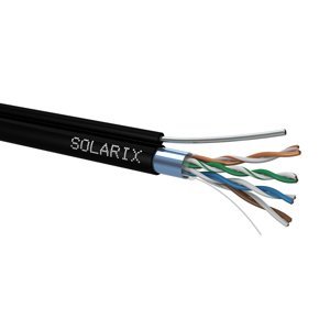 Instalační kabel Solarix CAT5E FTP PE Fca samonosný 305m/cívka SXKD-5E-FTP-PE-SAM