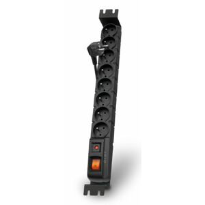 PREMIUMCORD Acar S8 FA Rack 3m kabel, 8 zásuvek, přepěťová ochrana, do racku, černá ppacars8-3rack