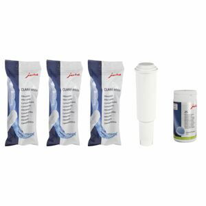 Filtry ke kávovarům JURA CLARIS filtr WHITE 3 ks + Jura dvoufázové čisticí tablety 25 ks