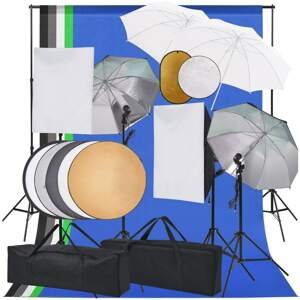 Multidom Fotografické vybavenie so softboxami, dáždnikmi, pozadím a reflektorom
