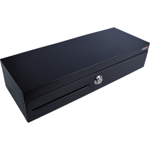 VIRTUOS Pokladní zásuvka flip-top FT-460C1 - s kabelem, bez zamykatelného krytu, 9-24V, černá EKN0008