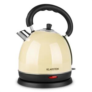 Klarstein Teatime, krémový, 1,8 l, 2200 W, varič vody, čajník, ušľachtilá oceľ