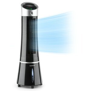 Klarstein Skyscraper Ice 4 v 1, ventilátor, ochladzovač vzduchu, čistička vzduchu, zvlhčovač, 210 m³/h, 30 W, oscilácia, mobilný, diaľkové ovládanie