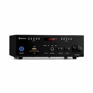 Auna Amp4 BT SE, mini stereo zosilňovač, bluetooth, diaľkový ovládač, čierny